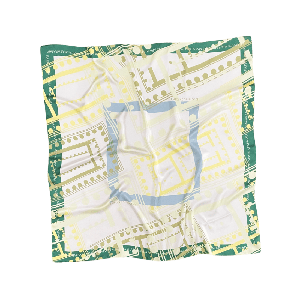 Silk Scarf - Green & Yellow - Parthenon from Urbankissed