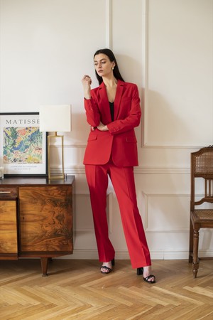 Classic Loose Fit Blazer Red from Urbankissed