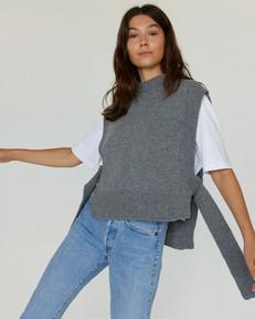 Wool Vest Women - Grey via Urbankissed