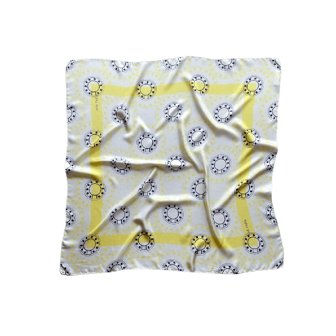 Silk Scarf - Blue & Yellow from Urbankissed