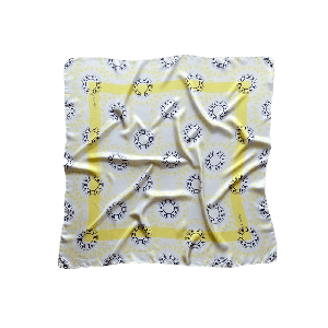 Silk Scarf - Blue & Yellow from Urbankissed