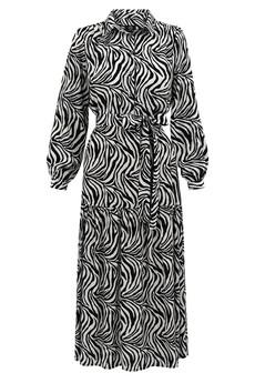 Zebra Maxi Dress With Belt - Black & White via Urbankissed