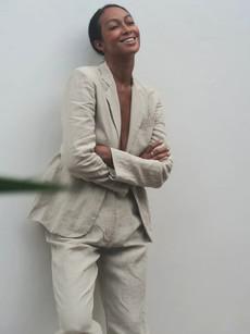 Beige Linen Suit For Woman via Urbankissed