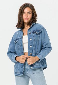 Oversized Denim Jacket Women -  Light Wash via Urbankissed