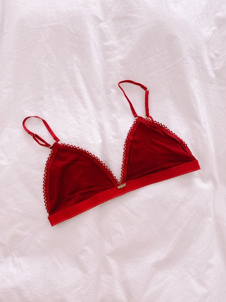 Bamboo Triangle Bralette - Red from Urbankissed