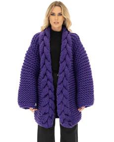 Cable Knitted Coat - Violet van Urbankissed