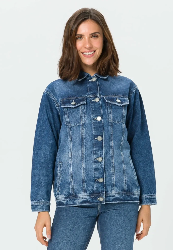 Oversized Denim Jacket Women -  Dark Wash from Urbankissed