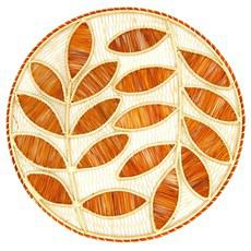 Round Placemats Natural Straw Woven Leaf Copper Brown (Set x 4) via Urbankissed