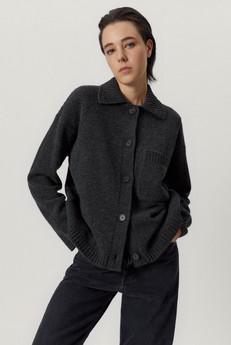 The Woolen Polo-collar Jacket - Ash Grey via Urbankissed