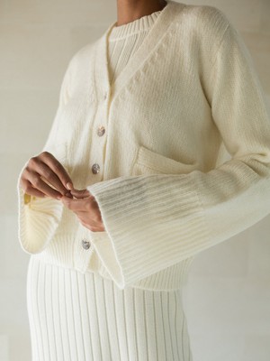 Iman Mohair Cardigan in Ivory from Urbankissed