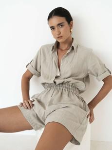 Evelyn Linen Jumpsuit in Brown via Urbankissed
