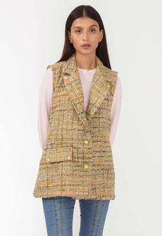 Handwoven Sleeveless Jacket Vest - Green via Urbankissed