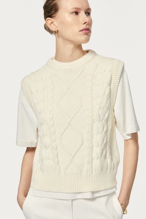 The Organic Cotton Aran Tricot Vest - Milk White from Urbankissed