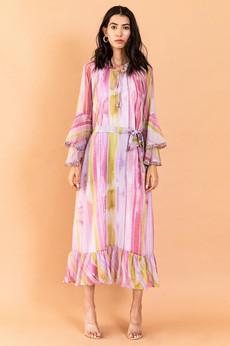 Chiffon Long Sleeve Maxi Dress - Blush via Urbankissed