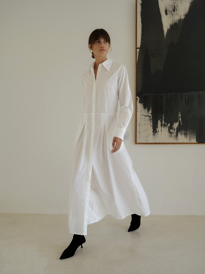 Callista Shirt Dress in White from Urbankissed