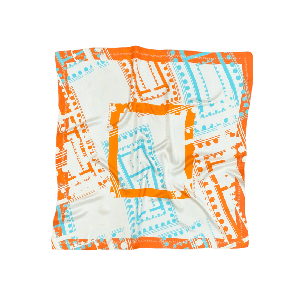 Silk Scarf - Orange & Blue - Parthenon Harmony from Urbankissed