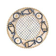 Natural Straw Woven Blue Fish Placemats van Urbankissed