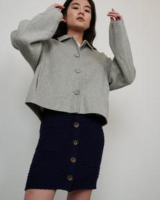 Ventė: Midnight Blue Merino Wool Mini Skirt via Urbankissed