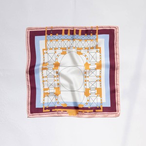 Silk Scarf - Wine Red, Orange & Light Blue - Hegia Sophia from Urbankissed