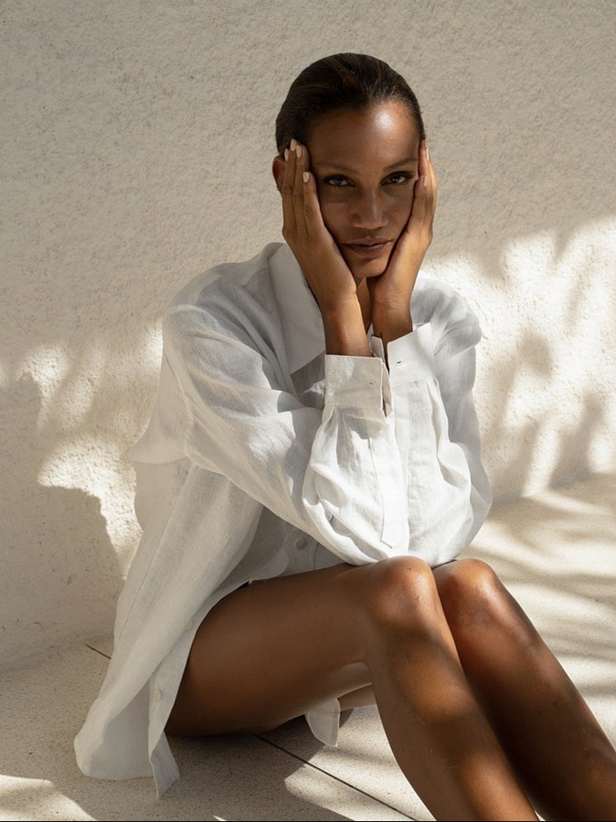 Oversized Linen Shirt White from Urbankissed