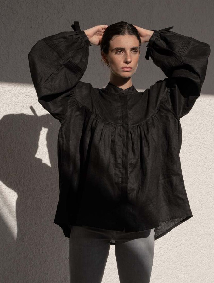 Oversized Linen Shirt - Black from Urbankissed