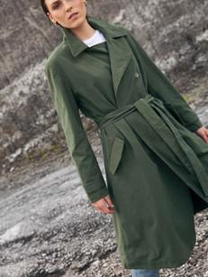 Canvas Linen Trench in Hunter Green via Urbankissed