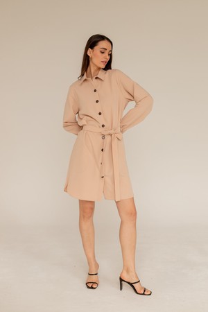 Shirt Dress Light Beige from Urbankissed
