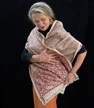 Nakshi Kantha sjaal Roodbruin Cirkelmotief from Via India