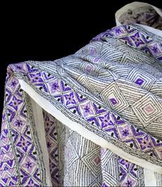 Nakshi Kantha sjaal Lilac Landscape voor inkopers via Via India