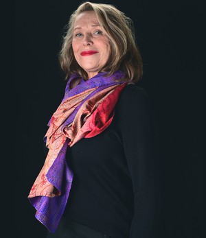 Kantha sjaal hergebruikte zijde Rood-Paars from Via India
