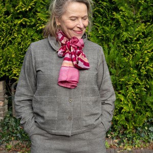 Zijden sjaal roze handgeverfd from Via India