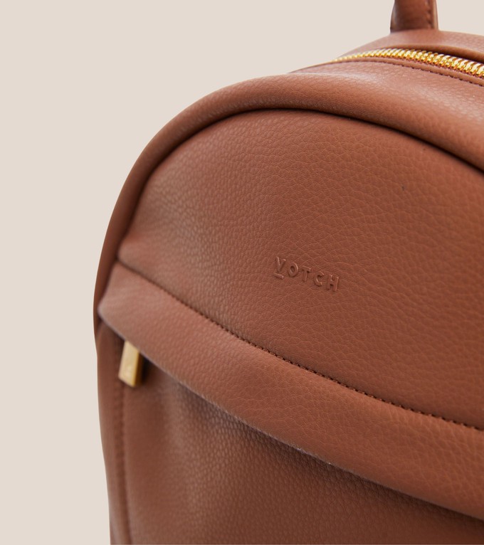 Laurie Vegan Bio-Based Bamboo Leather Backpack in Brown from Votch
