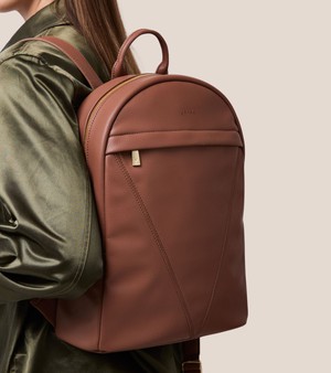 Laurie Vegan Bio-Based Bamboo Leather Backpack in Brown from Votch