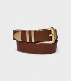Daisy Vegan Bio-Based Bamboo Western belt in brown via Votch