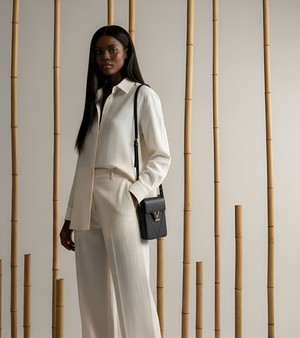 Luna Compact Vegan Bio-Based Bamboo Phone Bag in Black from Votch