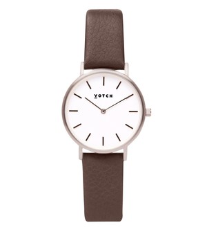 Silver & Brown Watch | Petite from Votch