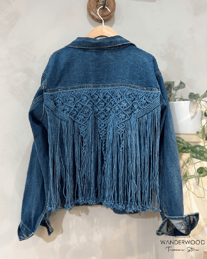 Upcycle Macrame Denim Jacket from WANDERWOOD