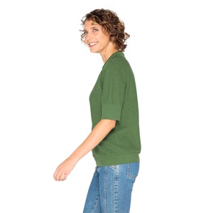Ajour-Poloshirt aus Leinen und Lyocell, rosmarin from Waschbär
