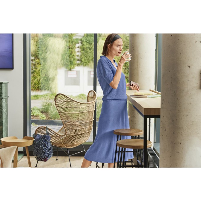 Ajour-Poloshirt aus Leinen und Lyocell, rosmarin from Waschbär