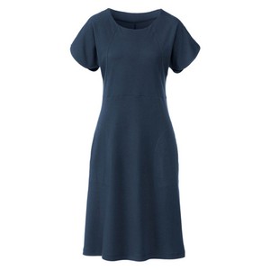 Jersey jurk met tulpmouwen van bio-katoen, nachtblauw from Waschbär