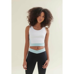 New 3/4 Crop Top - Diamond White/Sea Green from Wellicious
