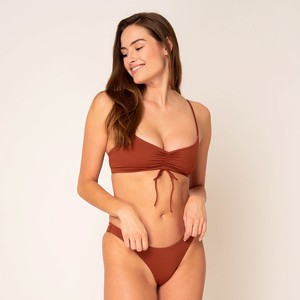 Drawstring Bikini Top - reversible spice / pink from Woodlike Ocean