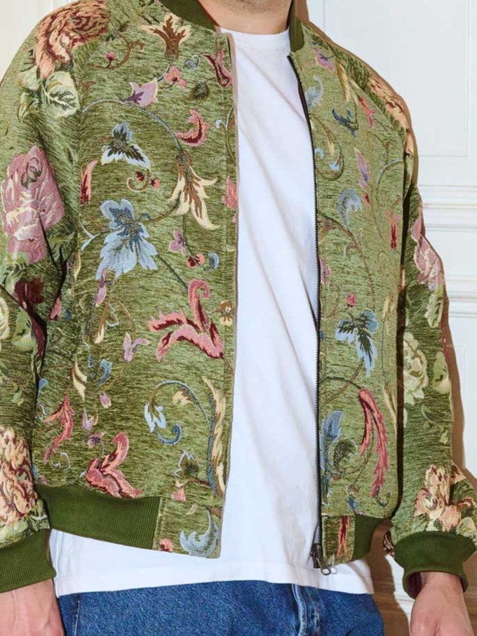 garden/wine Bruno Reversible Bomber Jacket from Yahmo