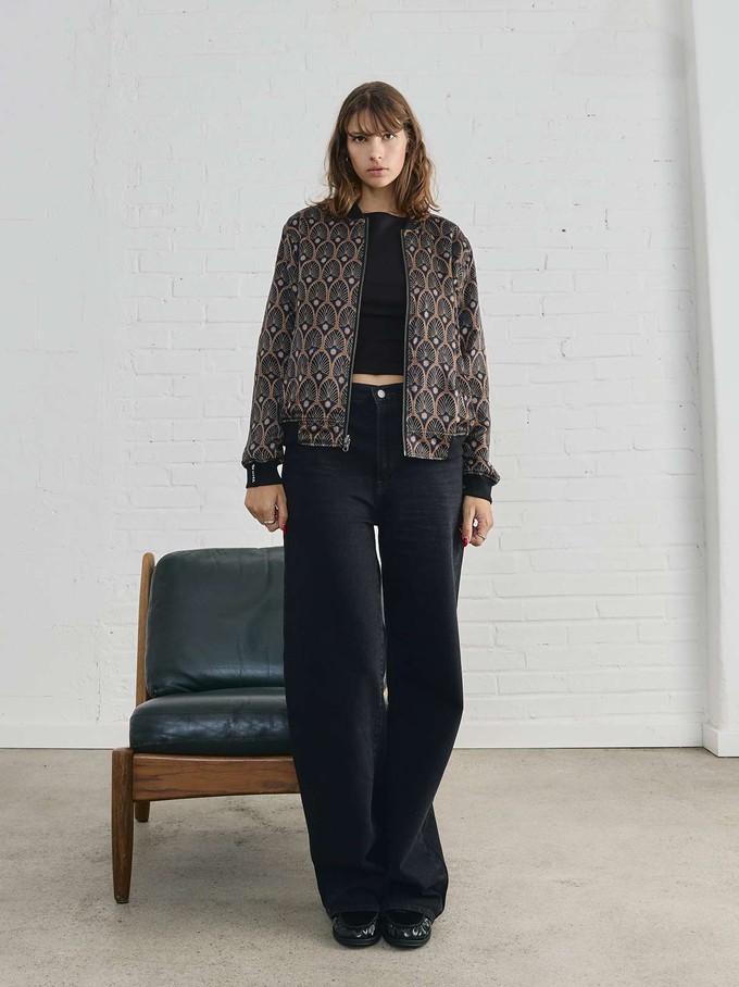 Elsa Reversible Bomber Jacket Metropolis/Black from Yahmo