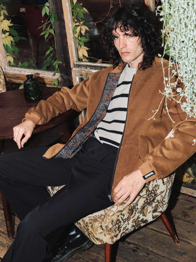 Oskar Reversible Bomber Jacket paisley/caramel from Yahmo
