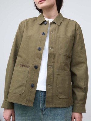 Otti Embroidered Workwear Jacket olive from Yahmo