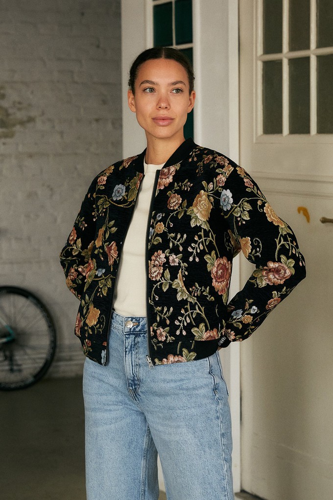 Berta Reversible Bomber Jacket antique/black from Yahmo