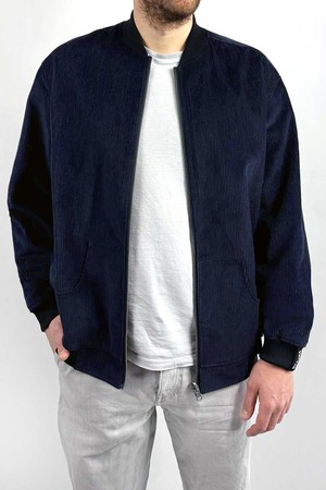 papyrus/navy Reversible Bomber Corduroy from Yahmo