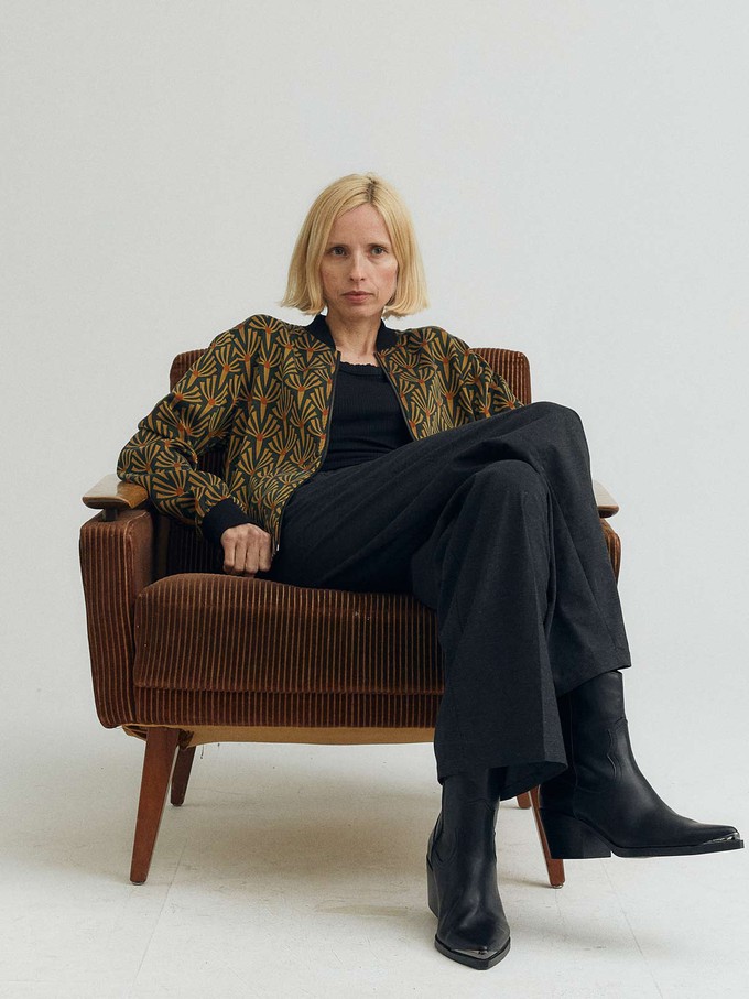 Ruth Reversible Bomber Jacket Artdeco/Black from Yahmo Ruth Reversible Bomber Jacket Artdeco/Black from Yahmo