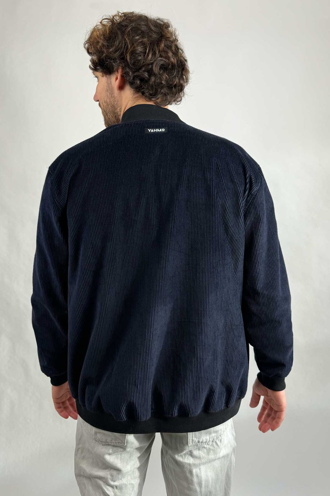 papyrus/navy Reversible Bomber Corduroy from Yahmo
